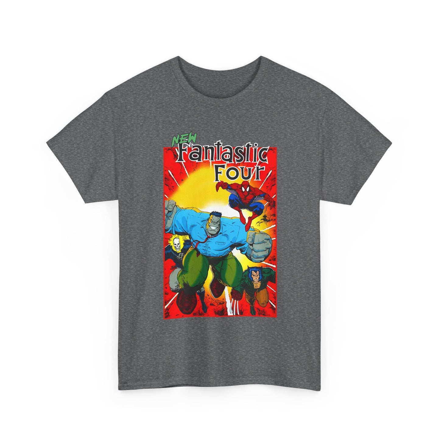 New Fantastic Four T-Shirt - Arthur Adams Art - Wolverine, Ghost Rider, Spider-Man, Hulk - Marvel Comics