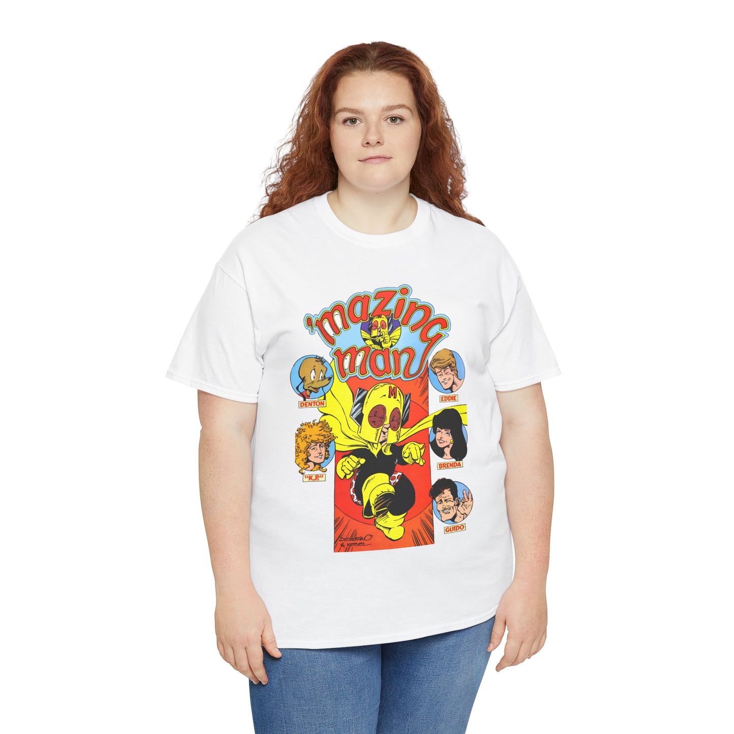 'Mazing Man T-Shirt - DeStefano & Kesel Art - Funny 1980s Comic Series - DC Comics
