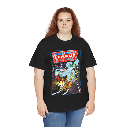 Justice League T-Shirt - George Perez Art - Tornado Tyrant - Superman, Firestorm, Flash, Wonder Woman, Green Lantern - DC Comics