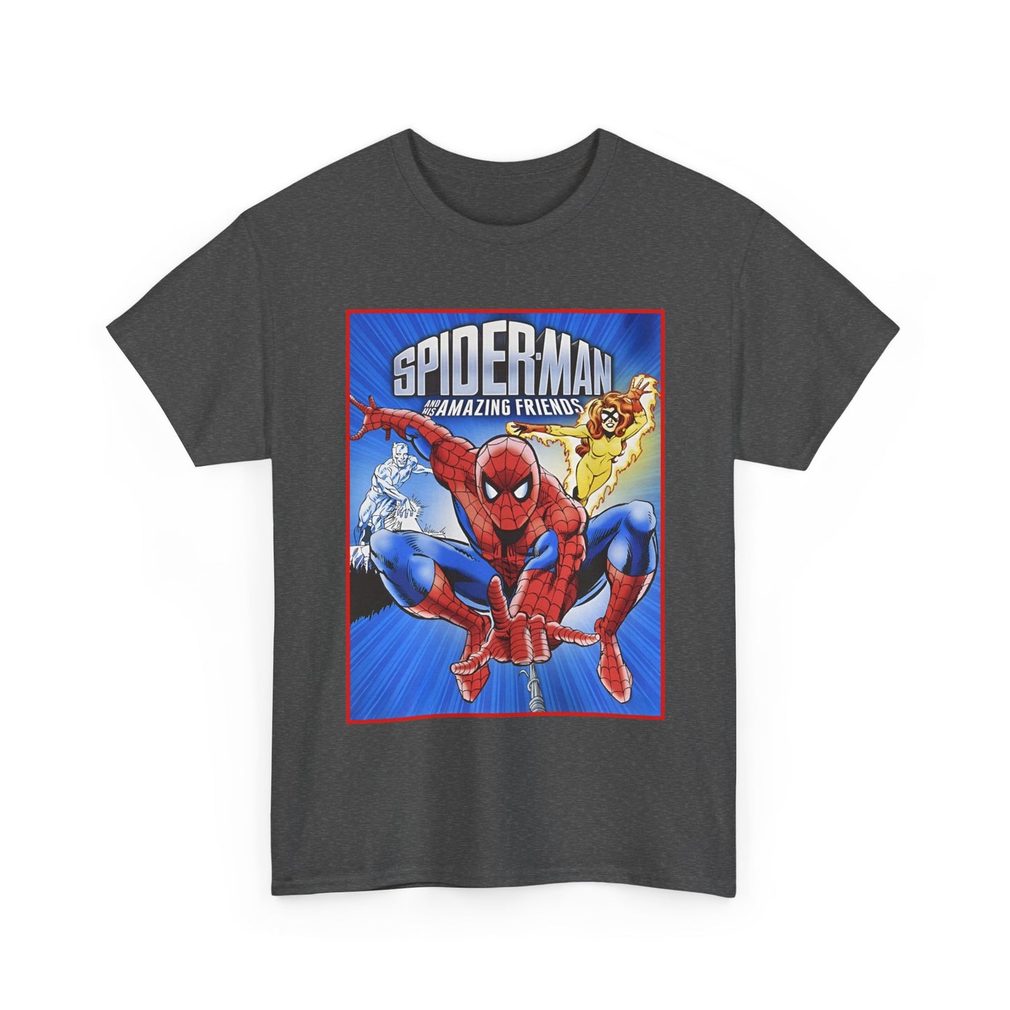 Spider-Man & His Amazing Friends T-Shirt - Firestar, Iceman - Popular 1980s Saturday Morning Cartoon - Marvel Comics