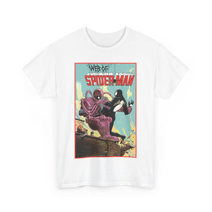 Web of Spider-Man T-Shirt - Charles Vess Art - Peter Parker, Black Symbiote Suit - Webslinger