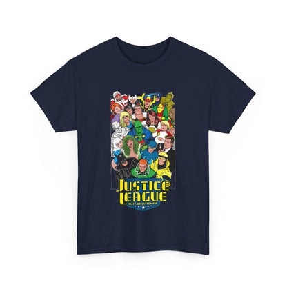 Justice League International T-Shirt - DC Comics - JLI - Kevin Maguire Art - Blue Beetle, Booster Gold, Martian Manhunter, Captain Atom