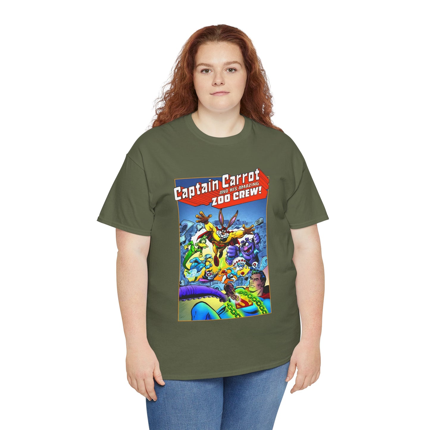 Captain Carrot & Zoo Crew T-Shirt - DC Comics Bronze Age Funny Animals, Superman Guest Star - 1980s