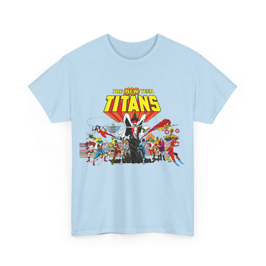 New Teen Titans T-Shirt - George Perez Art - Nightwing, Starfire, Cyborg, Speedy, Bumblebee, Hawk, Dove, Speedy, Wonder Girl, Terra, Lilith - DC Comics