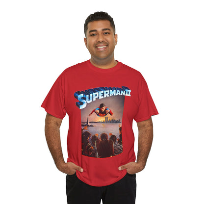 Superman II T-Shirt - Christopher Reeve, Terence Stamp, Sarah Douglas - Vs General Zod, Ursa, Non - Phantom Zone Villains - 1980 Movie Poster - DC Comics