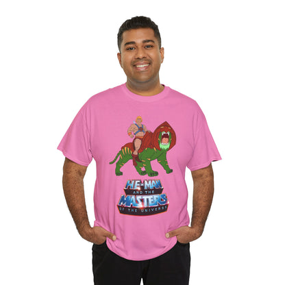 He-Man & Battle Cat T-Shirt - Filmation Art - Masters of the Universe, MOTU - Exciting New 2026 Movie - Nicholas Galitzine