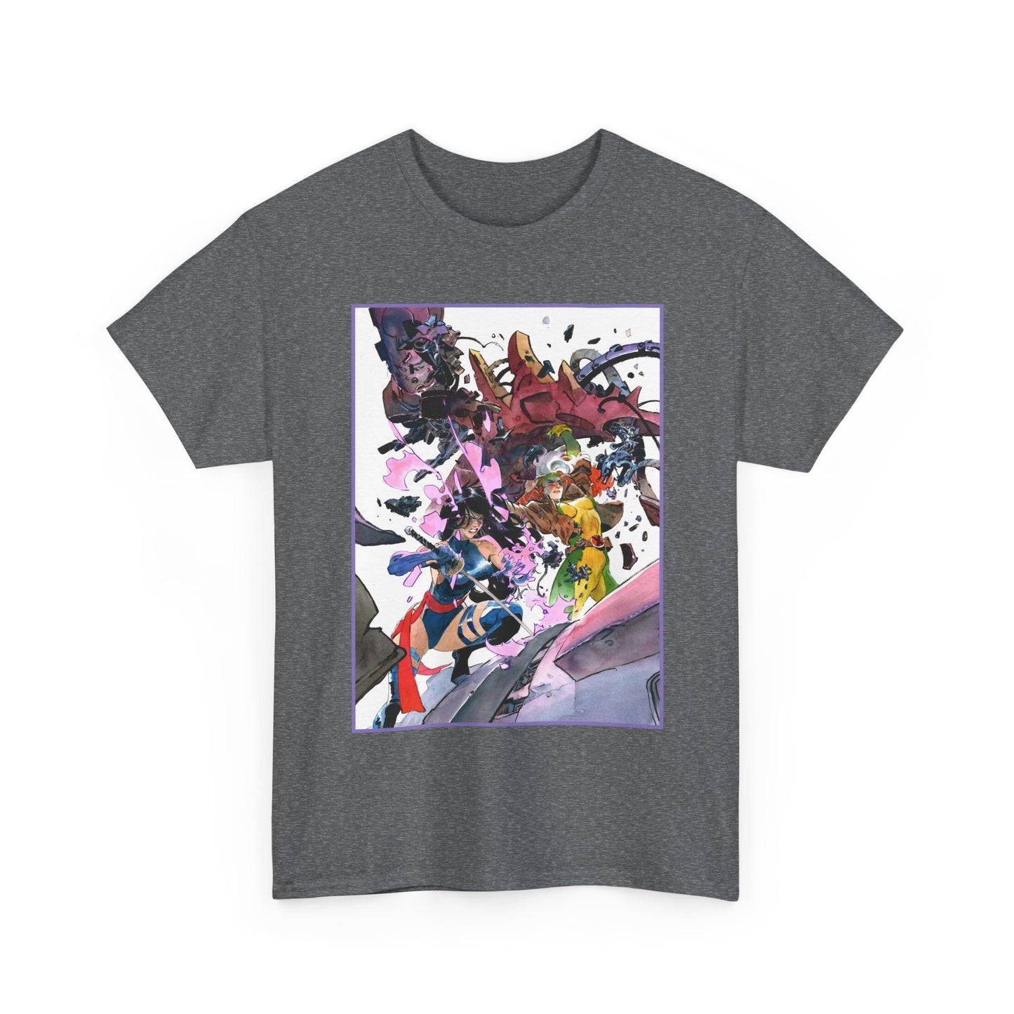 Rogue & Psylocke T-Shirt - Ripping Apart a Sentinel - X-Men Mutants - Marvel Comics