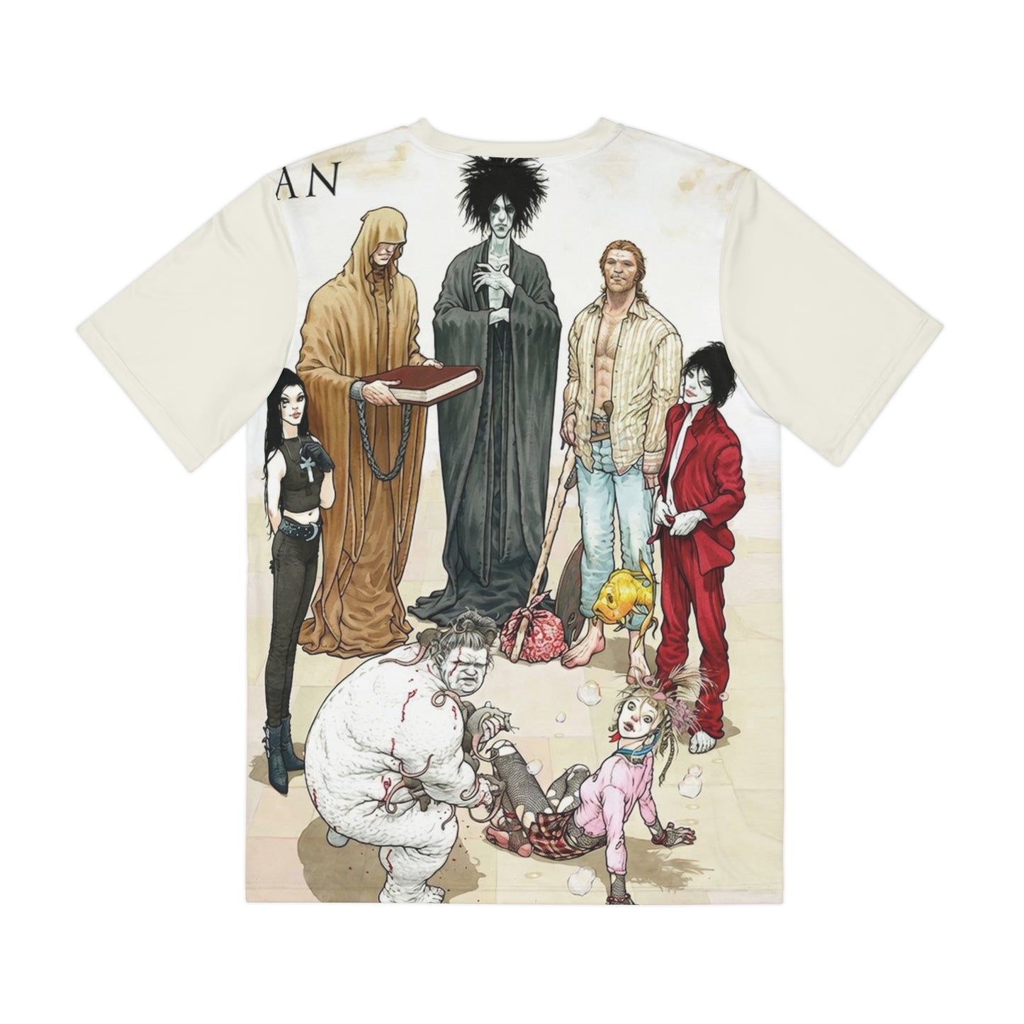 The Endless All Over Print Tee (Polyester) - Sandman, Death, Desire, Delirium - Vertigo Comics - (IMPROVED PLACEMENT AND PRINTING TECHNIQUES)