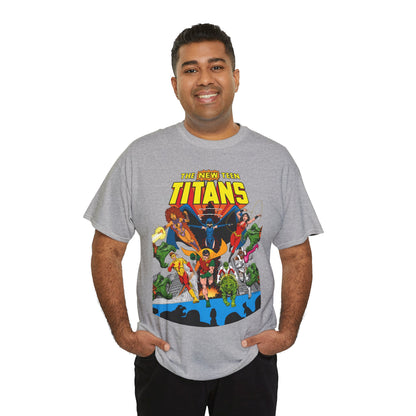 New Teen Titans T-Shirt - George Perez Art - Robin, Wonder Girl, Kid Flash, Changeling, Starfire, Cyborg, Raven - DC Comics - Classic 1980s Series