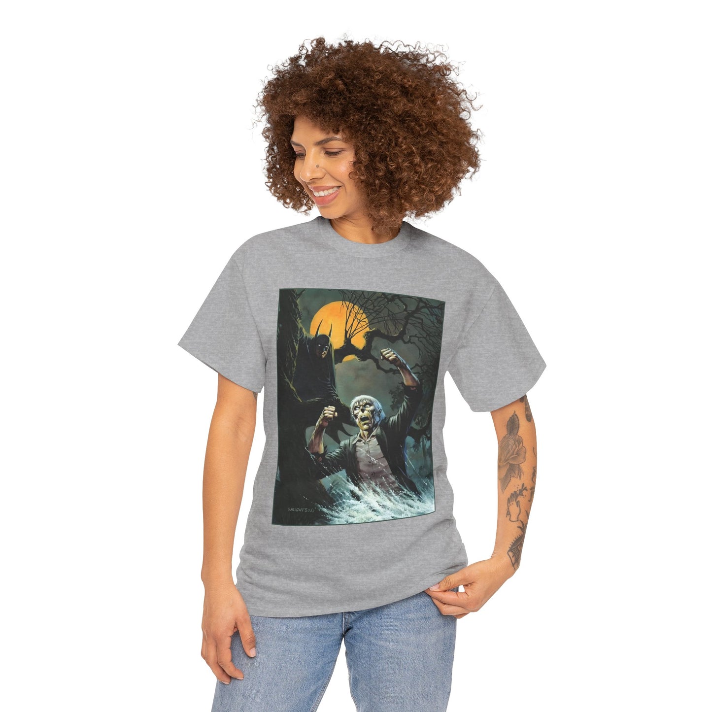 Solomon Grundy T-Shirt - Bernie Wrightson Art - Batman Watching From the Trees - DC Comics