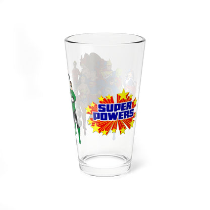 Justice League of America Pint Glass, 16oz - DC Comics Art - Firestorm, Zatanna, Wonder Woman, Superman, Batman, Aquaman, Flash