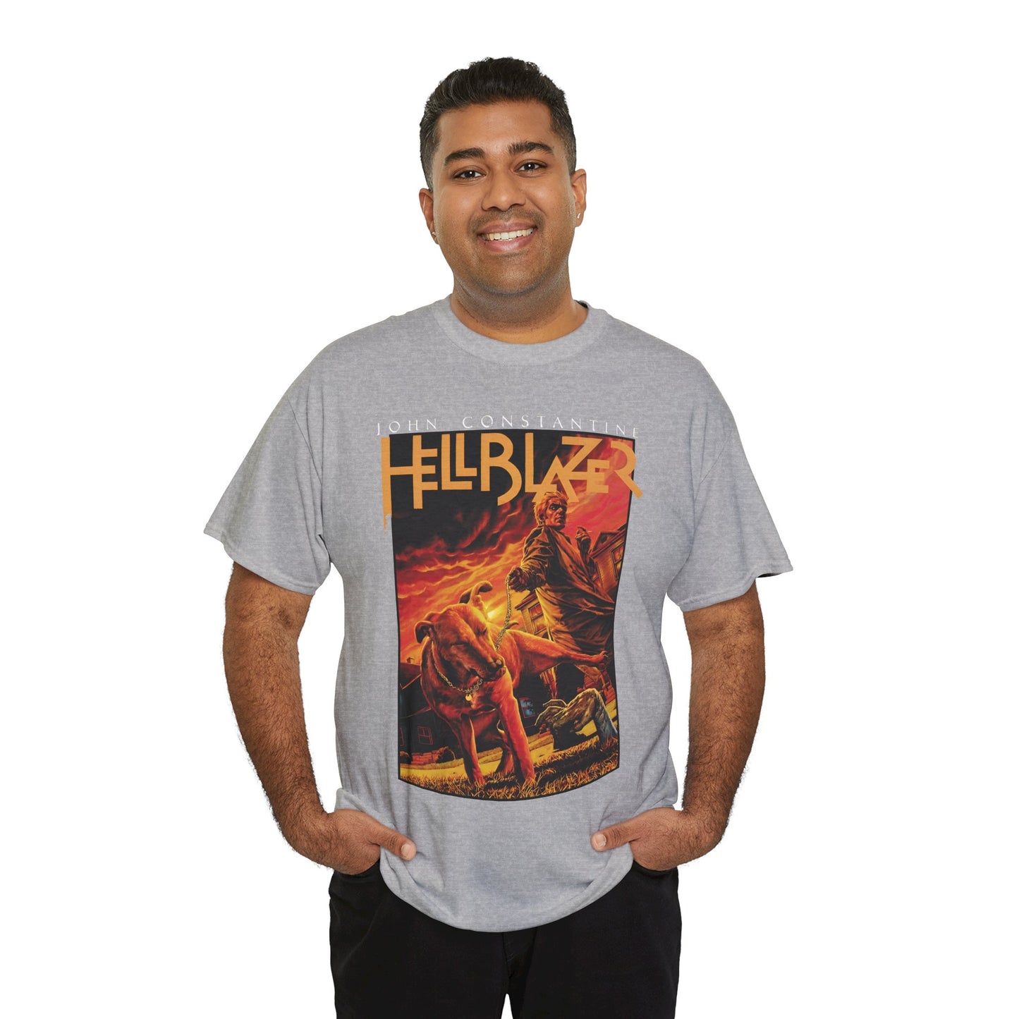 John Constantine Hellblazer T-Shirt - Lee Bermejo Art - #236 Cover - Dog Lifting a Leg on a Zombie - Vertigo Comics, DC Comics