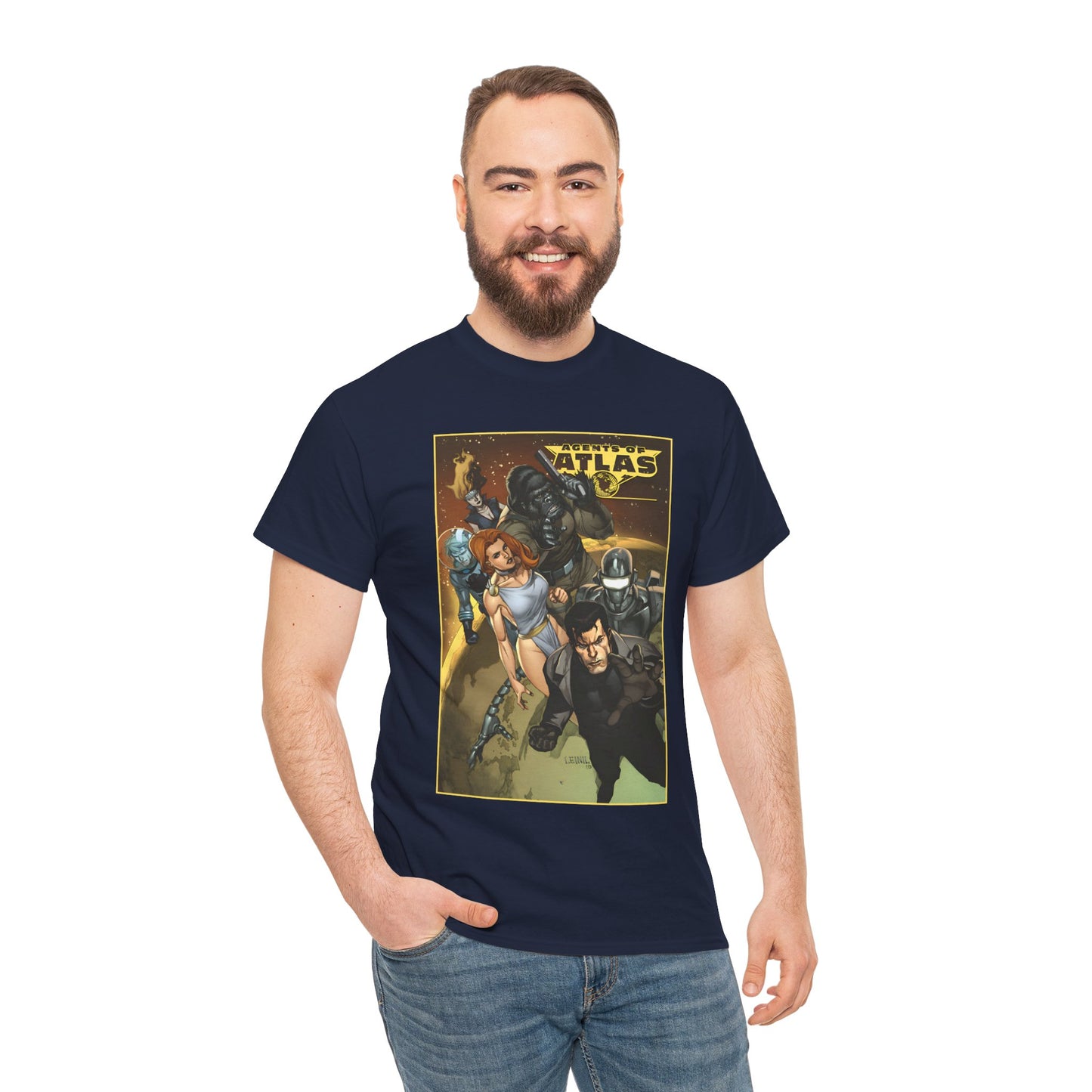 Agents of Atlas T-Shirt - FBI Agent Jimmy Woo, Marvel Boy, Venus, the Human Robot and Gorilla Man - Marvel Comics