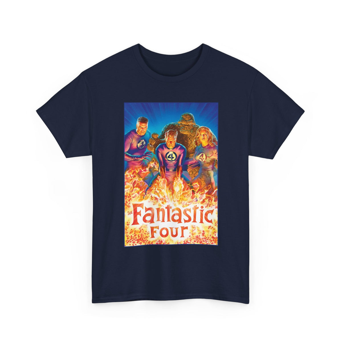 Fantastic Four T-Shirt - Alex Ross Art - Mr. Fantastic, Invisible Woman, Human Torch, The Thing - Marvel Comics
