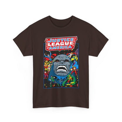 Justice League of America T-Shirt - George Perez Art - JLA/JSA/New Gods Crossover - Darkseid, Orion, Mr Miracle, Huntress, Firestorm, Dr Fate - DC Comics