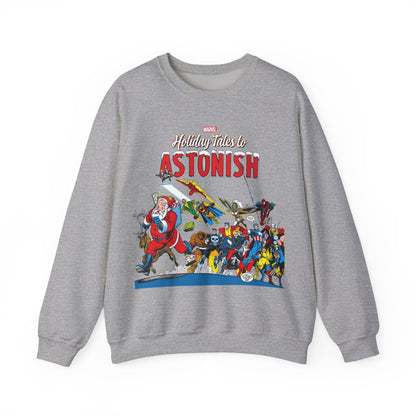 Marvel Comics Christmas Crewneck Sweatshirt - Spider-Man, Punisher, Ghost Rider, X-Men, Fantastic Four