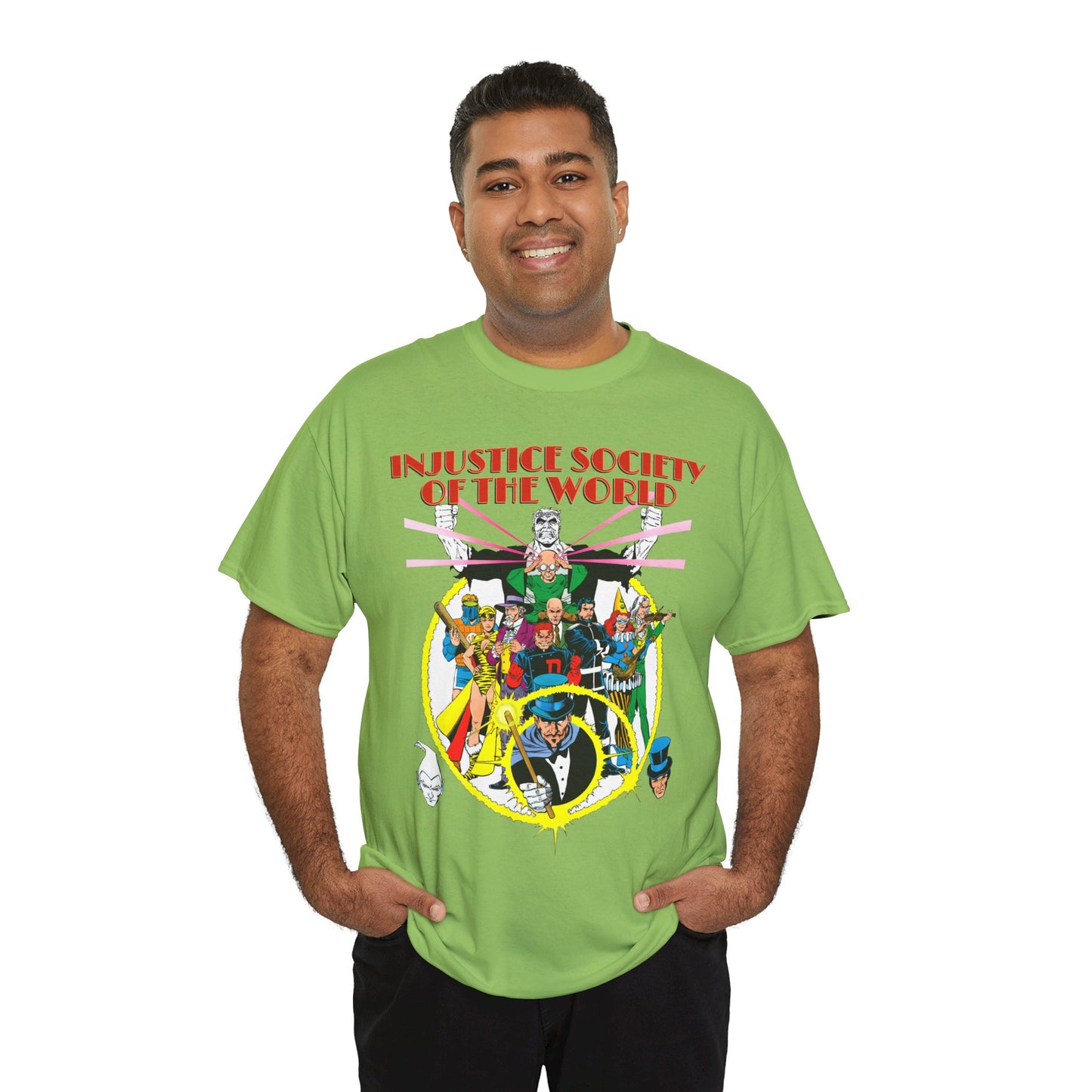 Injustice Society of America T-Shirt - George Perez Art - Justice Society/JSA Foes - Solomon Grundy, Huntress, Per Degaton, The Shade, Vandal Savage - DC Comics - Golden Age