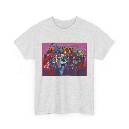 Avengers T-Shirt - John Byrne Art - Captain America, Quicksilver, Scarlet Witch, Beast, Iron Man, Thor, Hawkeye - Marvel Comics