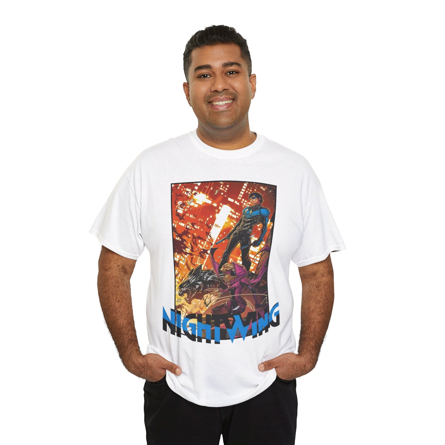 Nightwing & Spoiler T-Shirt - Jonboy Meyers Art - Gotham City & Bludhaven - DC Comics