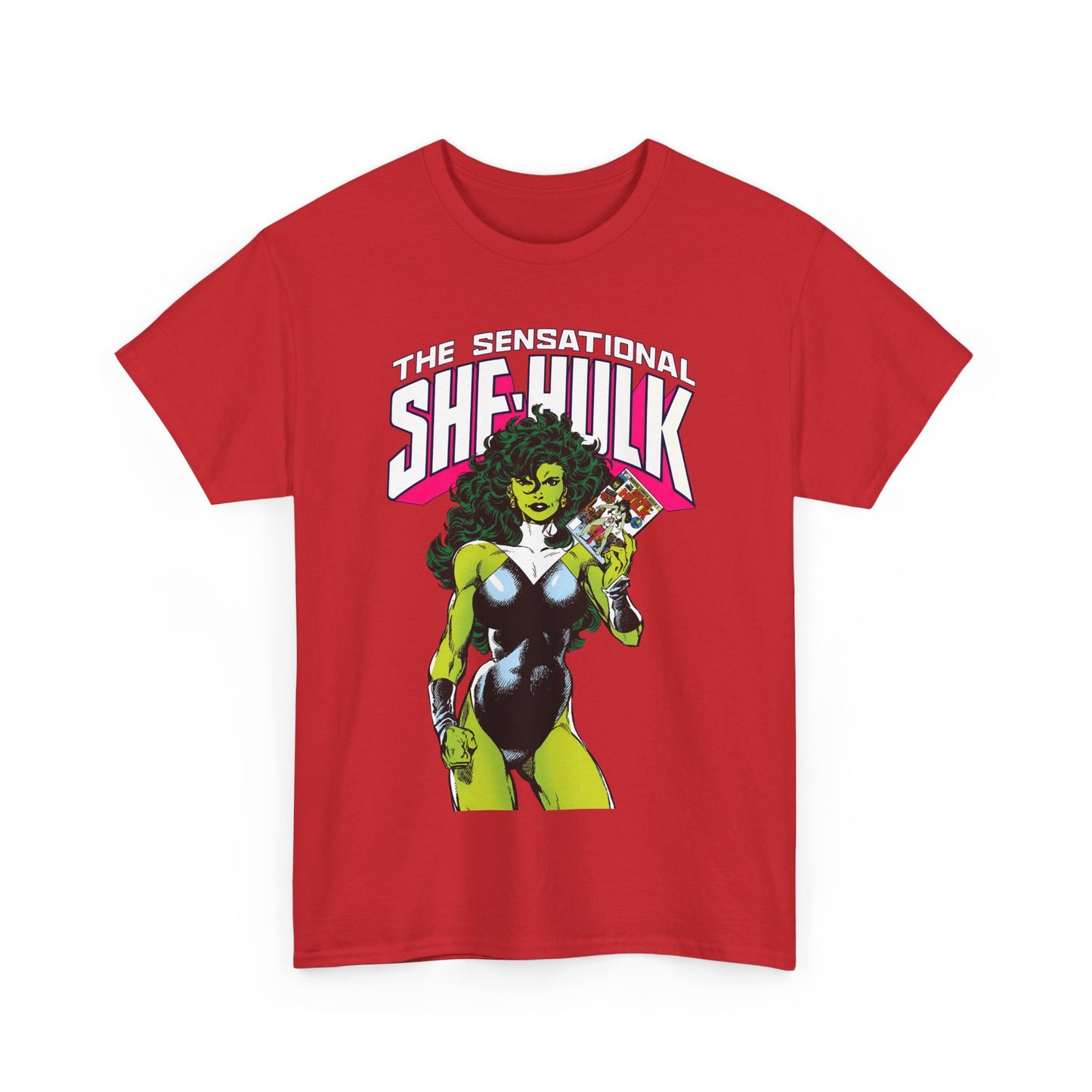 Sensational She-Hulk T-Shirt - Classic John Byrne Art - Jennifer Walters, Hulk's Cousin - Marvel Comics - Popular 1980s Series - "Rip Up Your X-Men!"