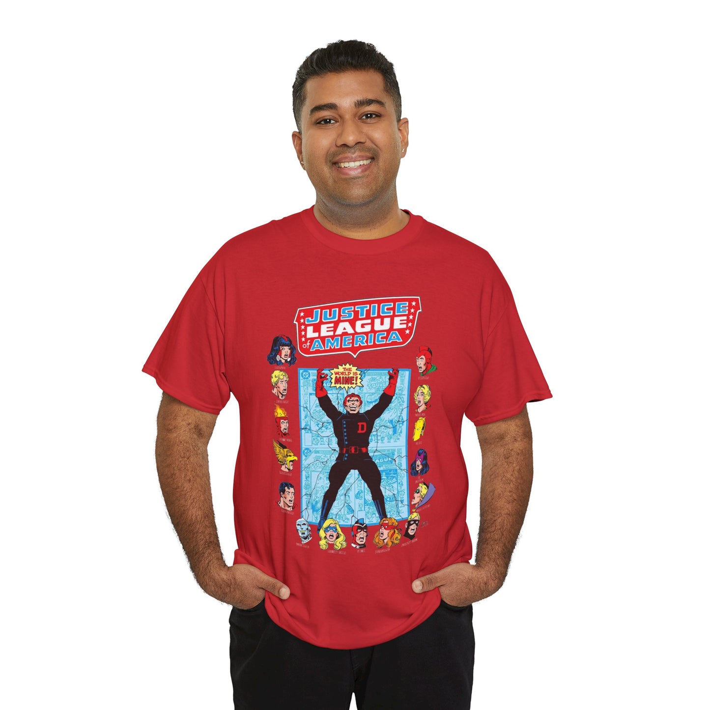 Justice League of America T-Shirt - George Perez Art - Justice Society, All-Star Squadron Team-Up DC Comics