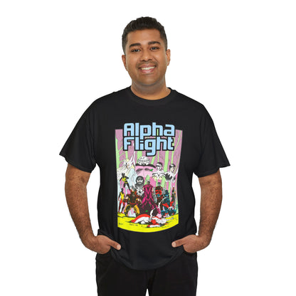 Alpha Flight T-Shirt - Mike Mignola Art - Northstar, Aurora, Snowbird, Shaman, Puck - X-Men: Magneto, Colossus, Shadowcat, Storm - Marvel Comics