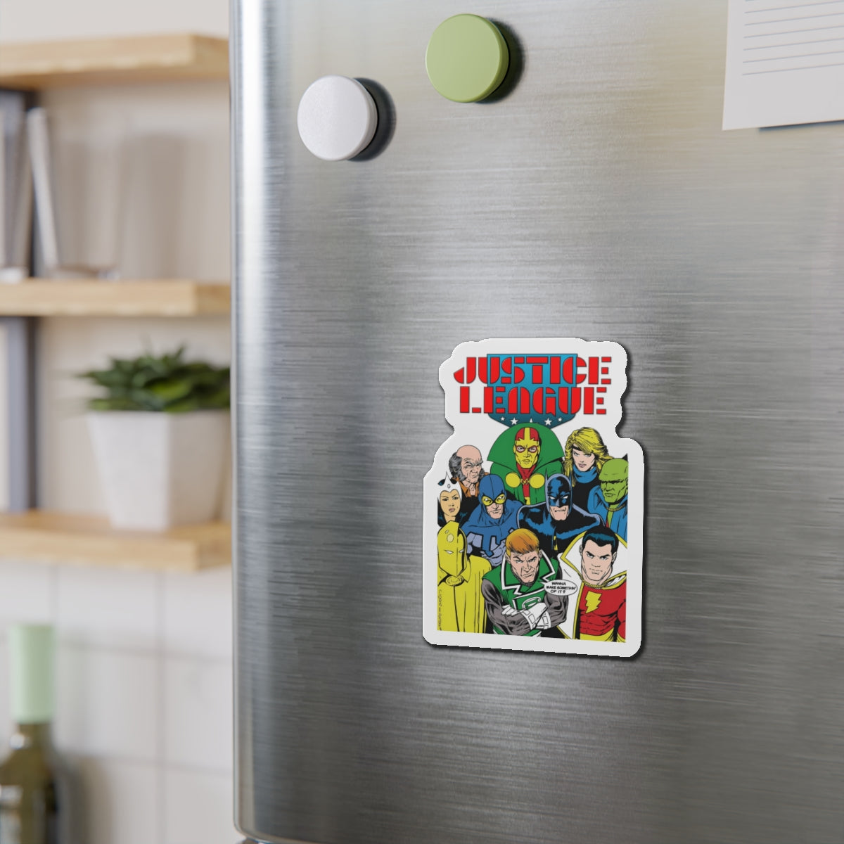 Justice League International Die-Cut Magnet - Kevin Maguire Art - Batman, Mister Miracle, Guy Gardner, Blue Beetle, Black Canary - DC Comics - 3", 4", 5", 6"