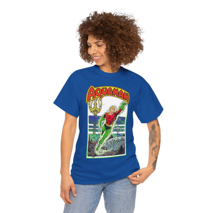 Aquaman T-Shirt - George Perez Art -Justice League 1980s Postcard Series - Arthur Curry - King of Atlantis - JLA - DC Comics