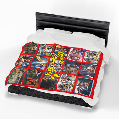 Wonder Woman '77 Velveteen Plush Blanket 60x80" - Art from the Lynda Carter Comic Book Based on the Popular TV Show - Amazon Princess - DC Comics
