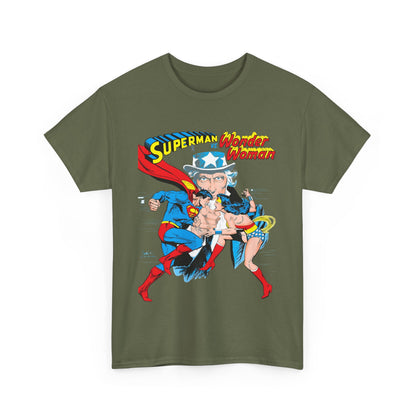 Superman Vs Wonder Woman T-Shirt - José Luis García-López Art - Popular 1970s Tabloid Story - DC Comics