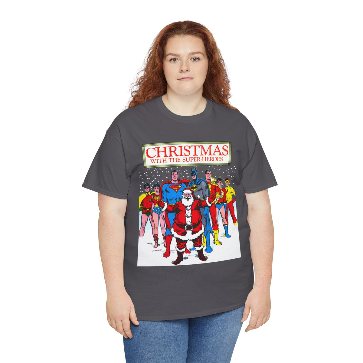 Christmas with the Superheroes T-Shirt - Nick Cardy Art - Superman Batman Captain Marvel Teen Titans Retro Festive Holiday Tee - DC Comics