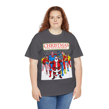 Christmas with the Superheroes T-Shirt - Nick Cardy Art - Superman Batman Captain Marvel Teen Titans Retro Festive Holiday Tee - DC Comics