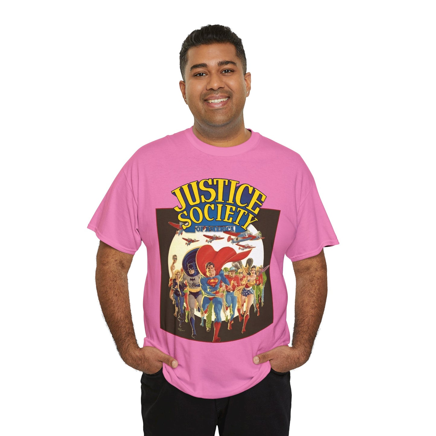 Justice Society of America T-Shirt - Superman, Wonder Woman, Black Canary, Green Lantern, Batman, Plastic Man, Flash - DC Comics