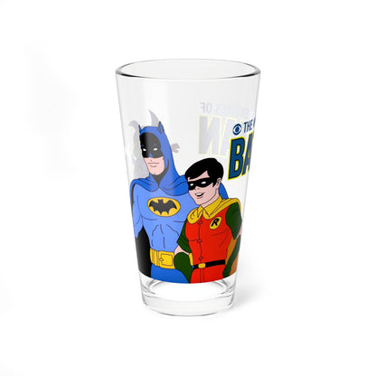 New Adventures of Batman Pint Glass 16oz Filmation 1977 Cartoon Robin Batmite Retro 70s Superhero Nostalgia Glassware Vintage Fan Gift
