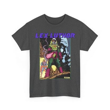 Lex Luthor T-Shirt - George Perez Art - 1980s DC Comics - Action Comics Armor - Inspiration for Super Powers Figure - Superman Enemy