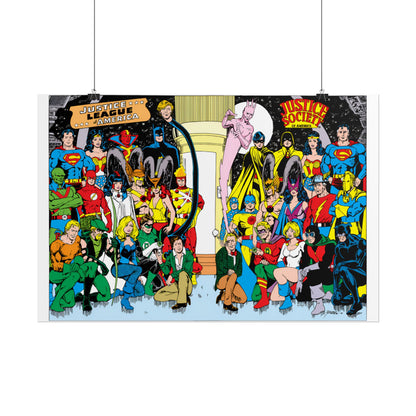 Justice League of America/Justice Society of America Rolled Poster - George Perez - DC Comics - Multiple Sizes Up to 24"x36"