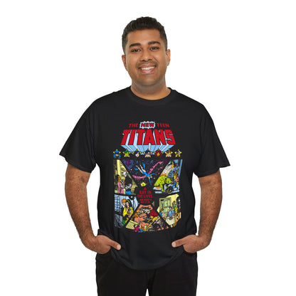 New Teen Titans T-Shirt - George Perez Art - #8 Cover - A Day in the Life - Robin, Wonder Girl, Cyborg, Starfire, Raven, Changeling, Kid Flash - DC Comics