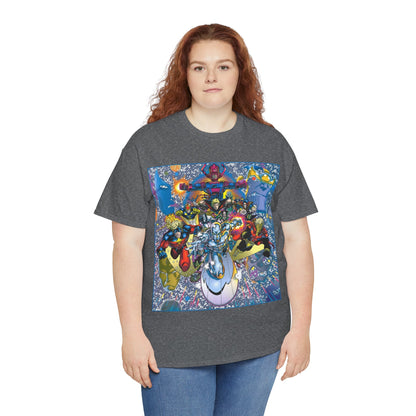 Marvel Cosmic Heroes T-Shirt - Silver Surfer, Captain Marvel, Adam Warlock, Quasar, Nova, Galactus, Jack of Hearts, Moondragon, Thanos