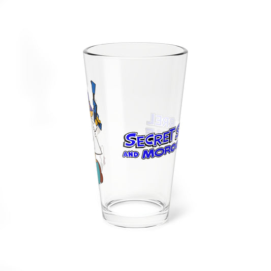 Secret Squirrel & Morocco Mole Pint Glass, 16oz  - Hanna-Barbera Saturday Morning Cartoon, 1960s - International Sneaky Service - Agent 000
