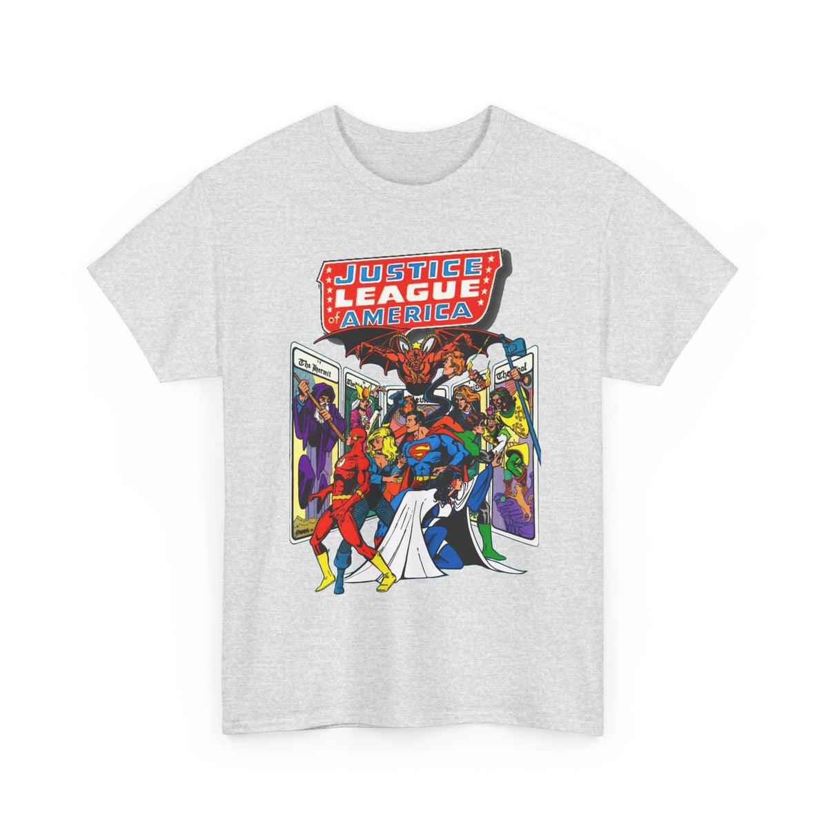 Justice League of America T-Shirt - George Perez Art - Vs Tarot Gang - DC Comics