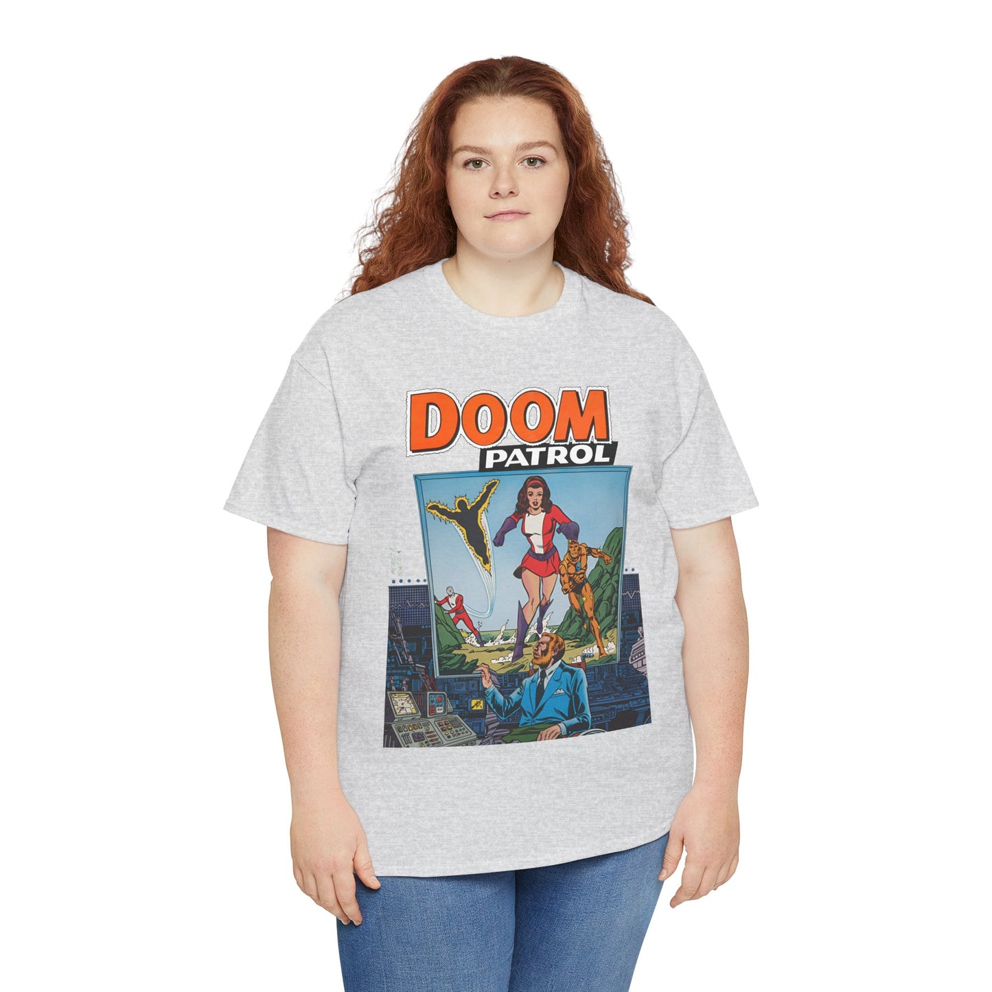 Doom Patrol T-Shirt - George Perez Art - Elasti-Girl, Robotman, Negative Man, The Chief - DC Comics Digest Cover Art