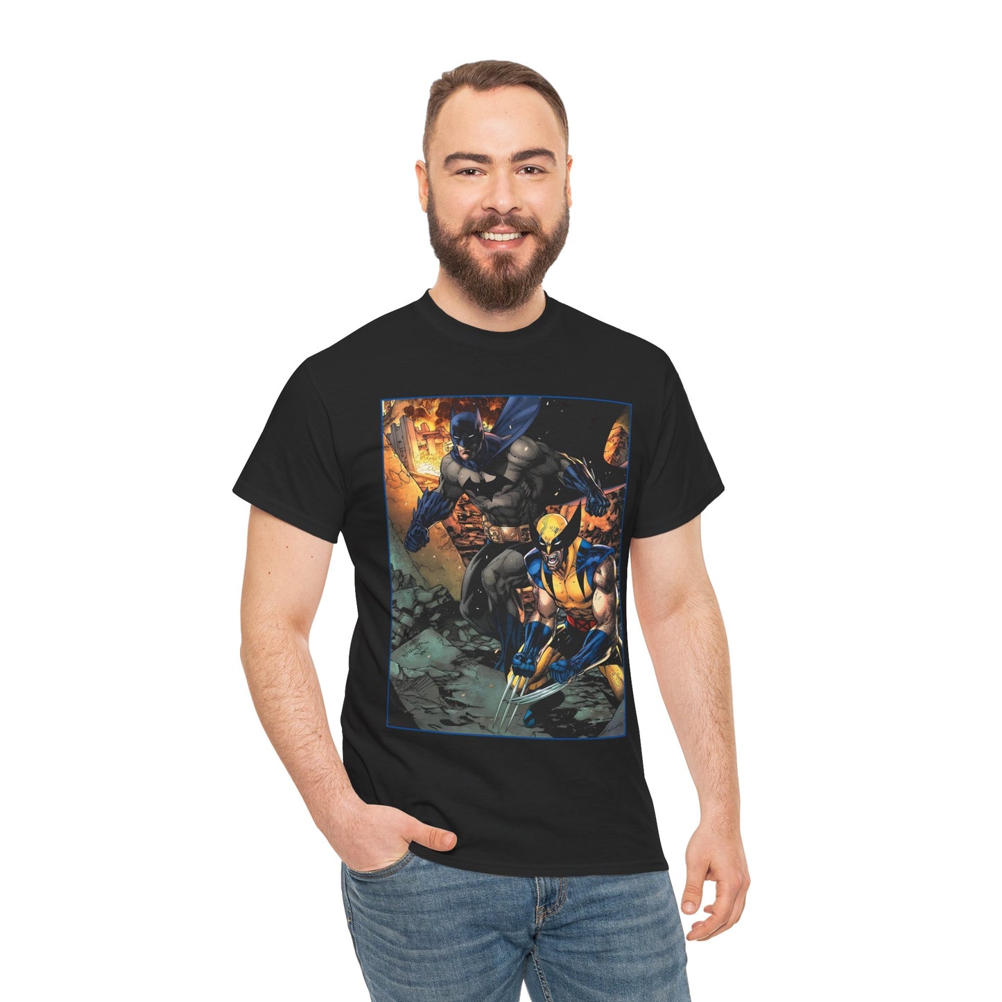 Batman & Wolverine T-Shirt - Jim Lee Art - DC Comics, Marvel Comics