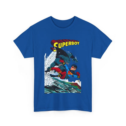 King Shark Vs Superboy T-Shirt - Tom Grummett Art - Connor Kent, Kon-L - Superman Family - DC Comics