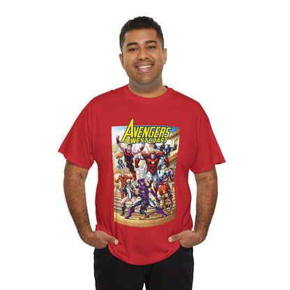 West Coast Avengers T-Shirt - Todd Nauck Art - Hawkeye, Iron Man, Wonder Man, Tigra, Vision - Marvel Comics