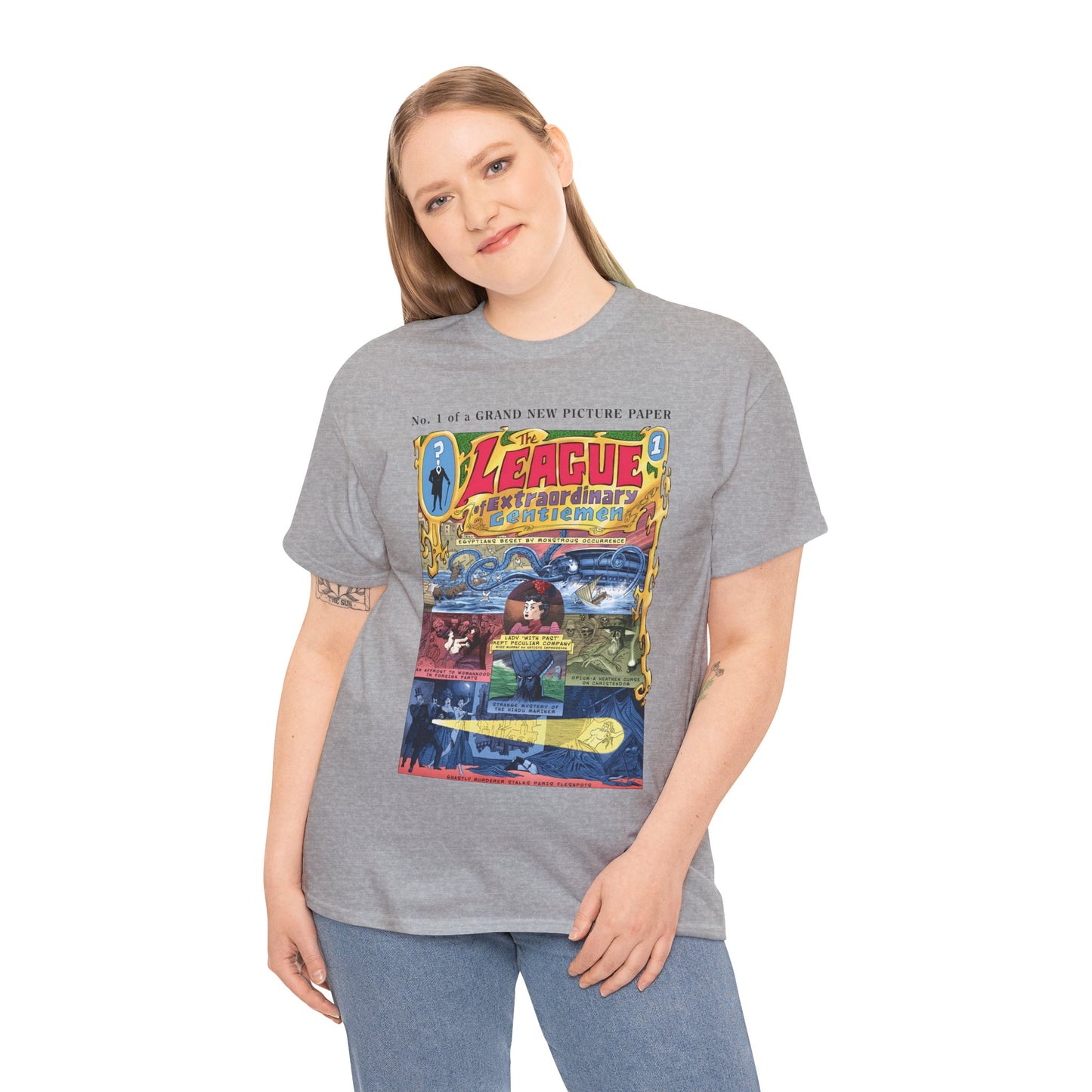 League of Extraordinary Gentlemen T-Shirt - Kevin O'Neill Art - Mina Murray, Captain Nemo, Allan Quatermain, Dr. Jekyll, & The Invisible Man - Alan Moore Story - DC Comics