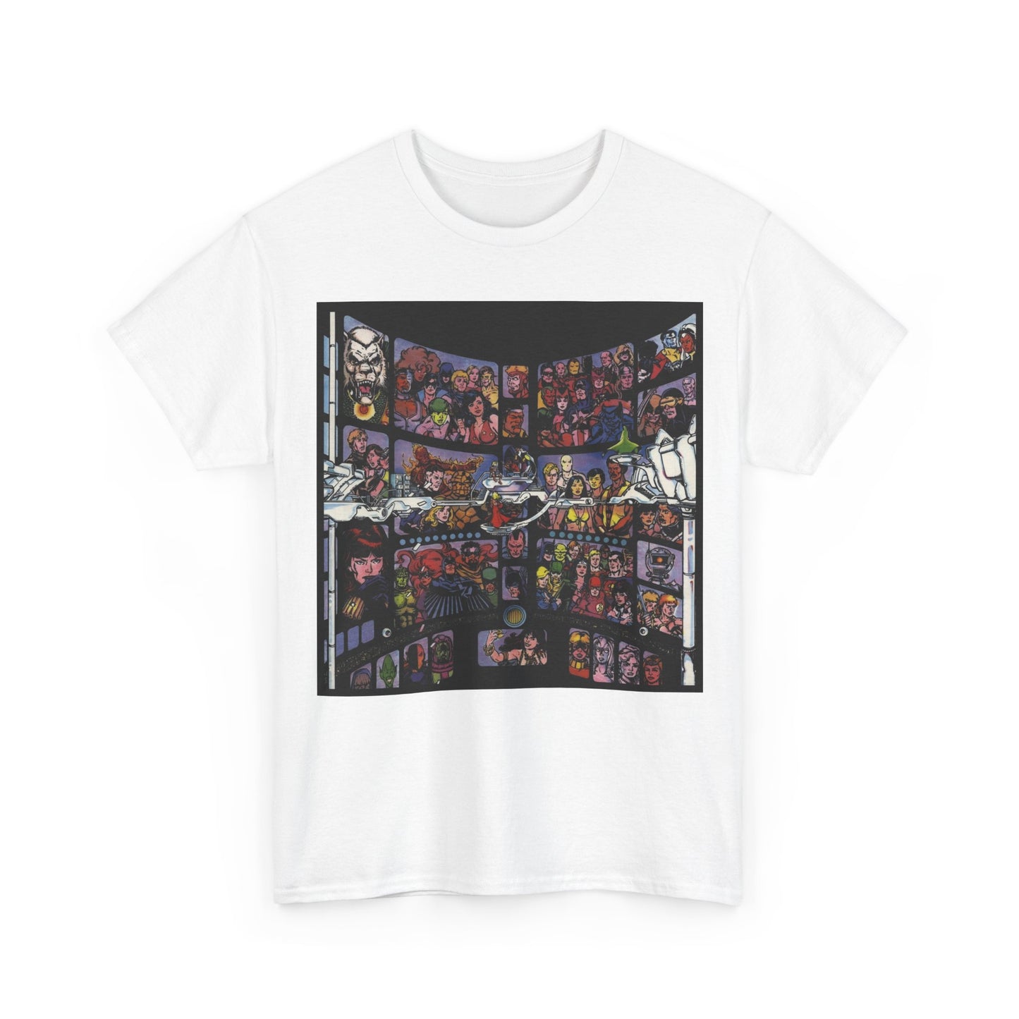 Focus on George Perez T-Shirt - Monitor, New Teen Titans, Avengers, Fantastic Four - DC & Marvel Comics - Note: Black Tee is a Negative Space Piece and is Borderless
