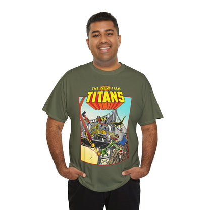 New Teen Titans T-Shirt - George Perez Promo Art - Wonder Girl, Cyborg, Raven, Starfire, Robin, Kid Flash, Changeling - DC Comics