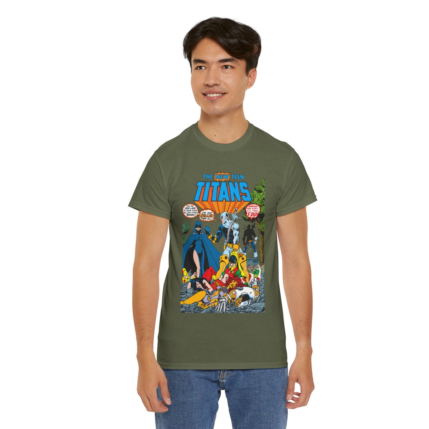New Teen Titans T-Shirt - George Perez Art - #2 Cover Art - Deathstroke & Ravager - DC Comics