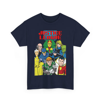 Justice League International T-Shirt - Kevin Maguire Art - JLI - DC Comics - Blue Beetle, Dr Fate, Batman, Mr Miracle, Martian Manhunter - Guy Gardner