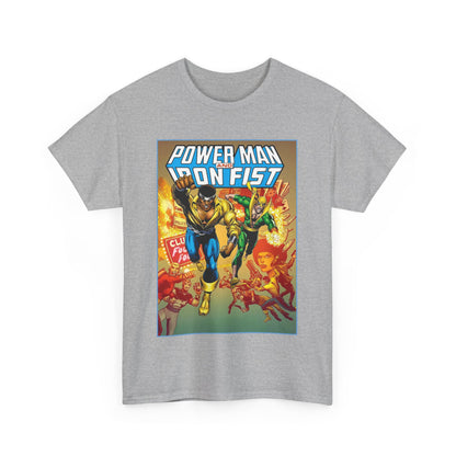 Power Man & Iron Fist T-Shirt - Luke Cage & Danny Rand - Popular Marvel Comics 1970s Series - Heroes for Hire - Great Retro Art
